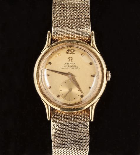 vintage-14k gold omega mens gold watch|14 karat ladies omega watch.